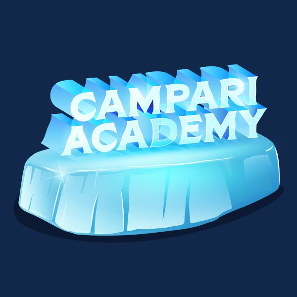 Illustration of an ice sculpture readng Campari Academy