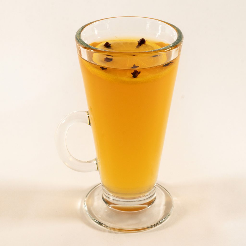 Mezcal Hot Toddy with Ancho Reyes and Spiced Pear Syrup