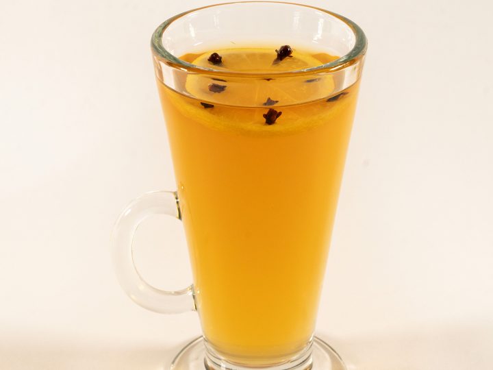 Mezcal Hot Toddy with Ancho Reyes and Spiced Pear Syrup